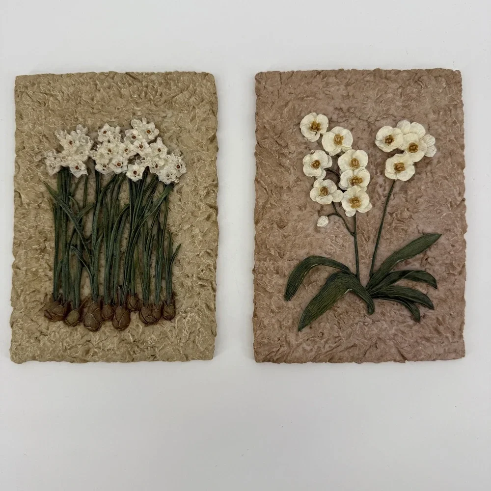 Flower Resin Wall Plaque Cheri Blum Home Decor Wall Hanging Cottagecore Decor